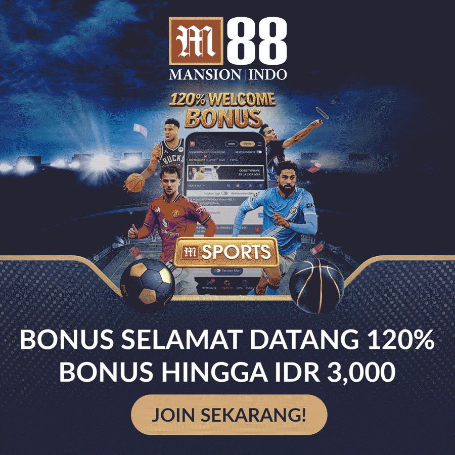 Animasi ilustrasi beragam permainan dan layanan yang tersedia di platform M88 Indonesia