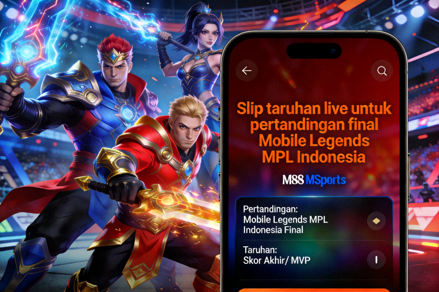 Slip taruhan live untuk pertandingan final Mobile Legends MPL Indonesia di platform M88 MSports